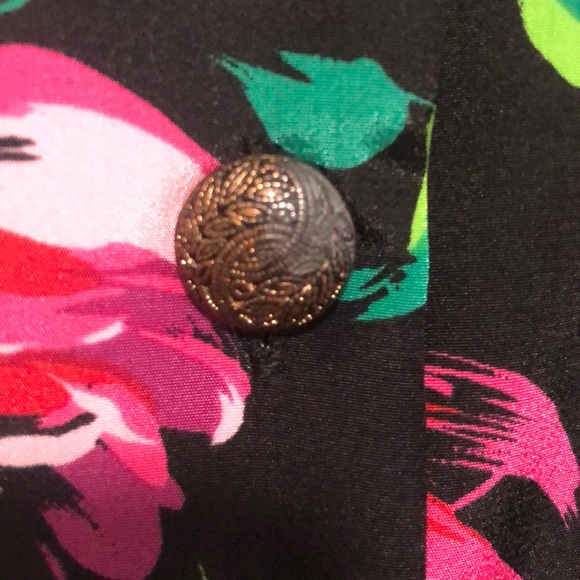 Vintage Sears Floral Long Sleeved Blouse With Buttons - Picture 6 of 10